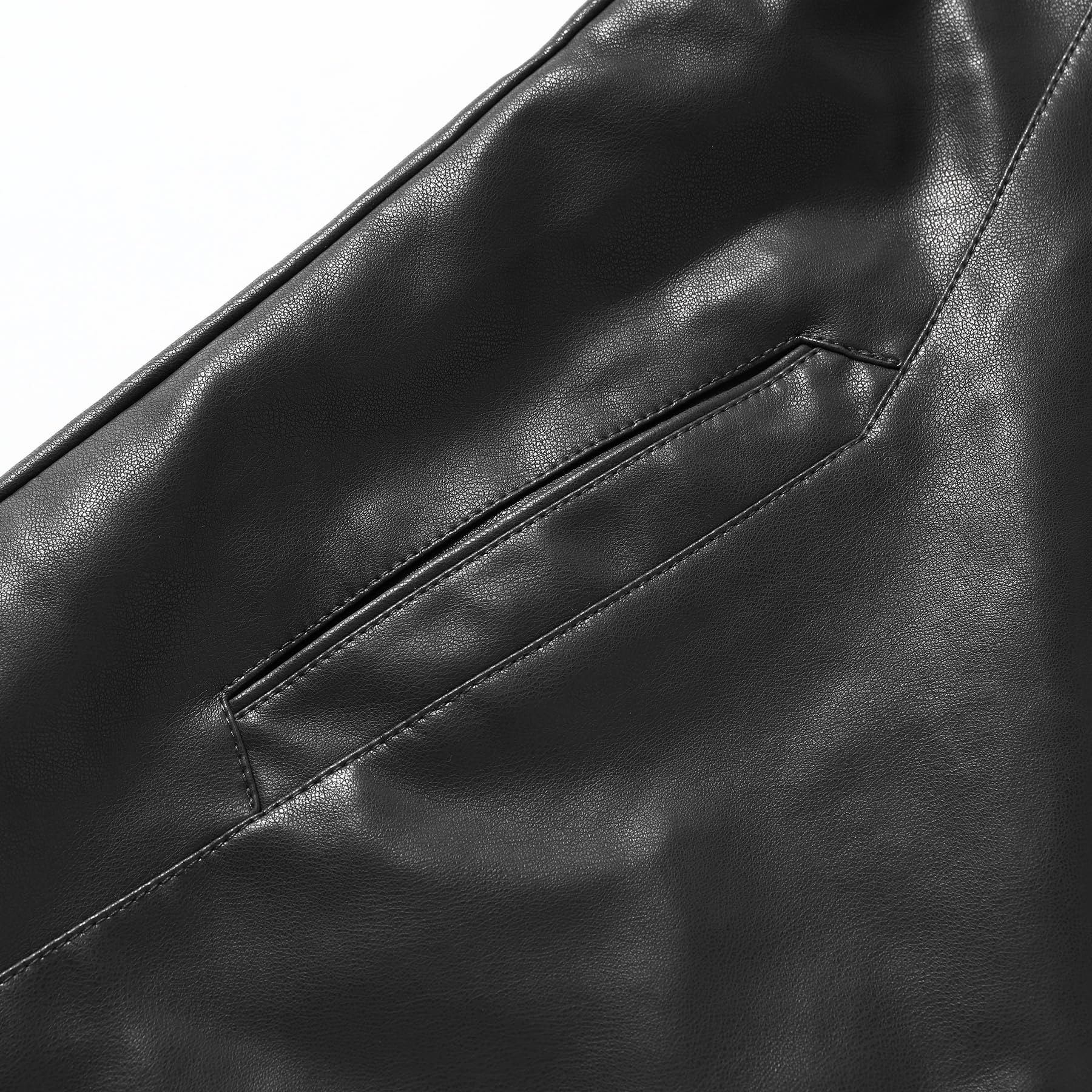 Allthemen Hombre Chaqueta De Cuero Sintético Con Cremallera Para De Estilo Aviador Retro Clásico De Transición