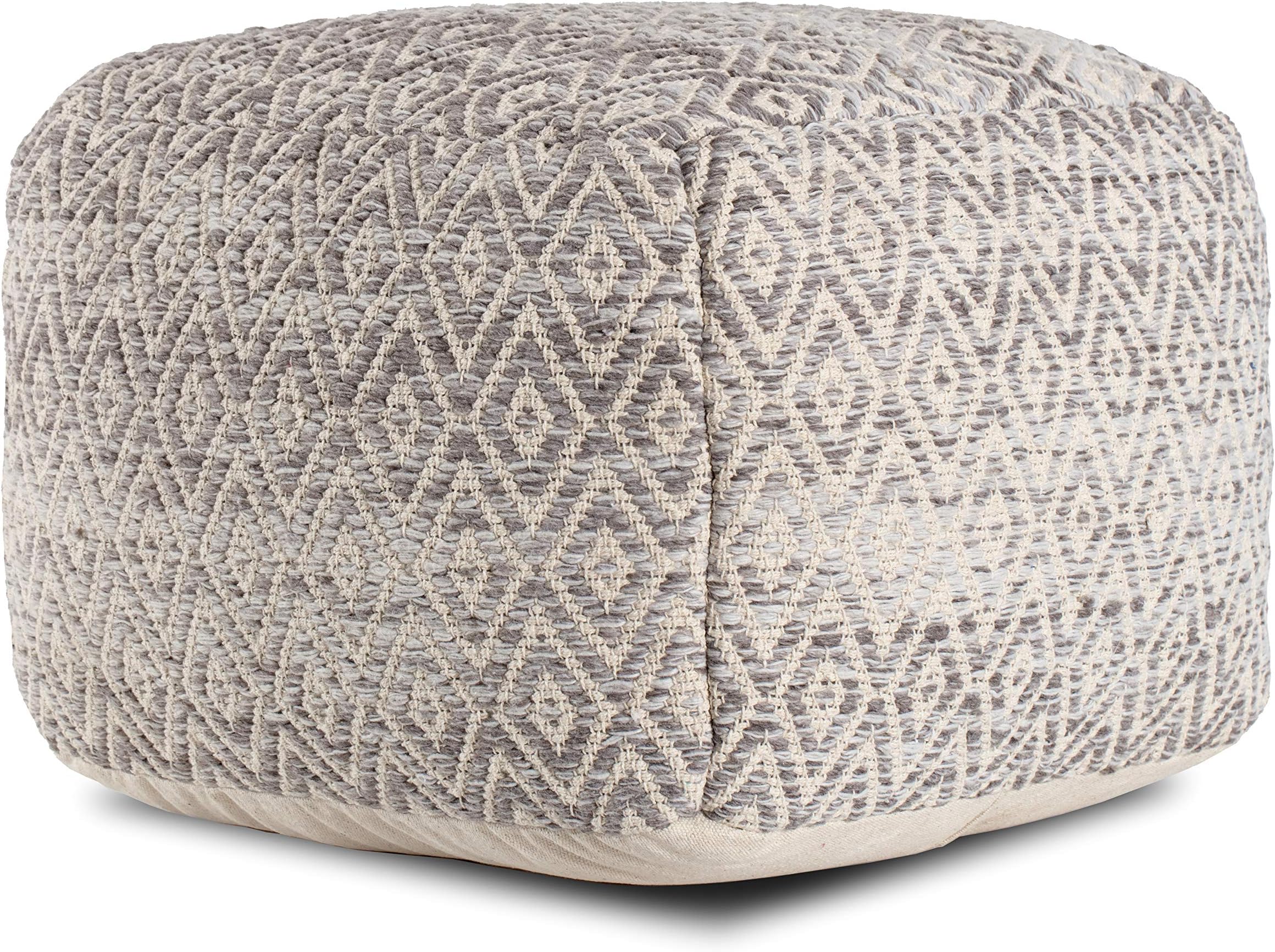 Anji Mountain 22"x22"x16" Handmade & Handcrafted Ottoman Pouf Comfortable Pouf Ottoman Foot Rest & Home Décor Accent for Living Room, Bedroom, Nursery, Kids Room, Patio