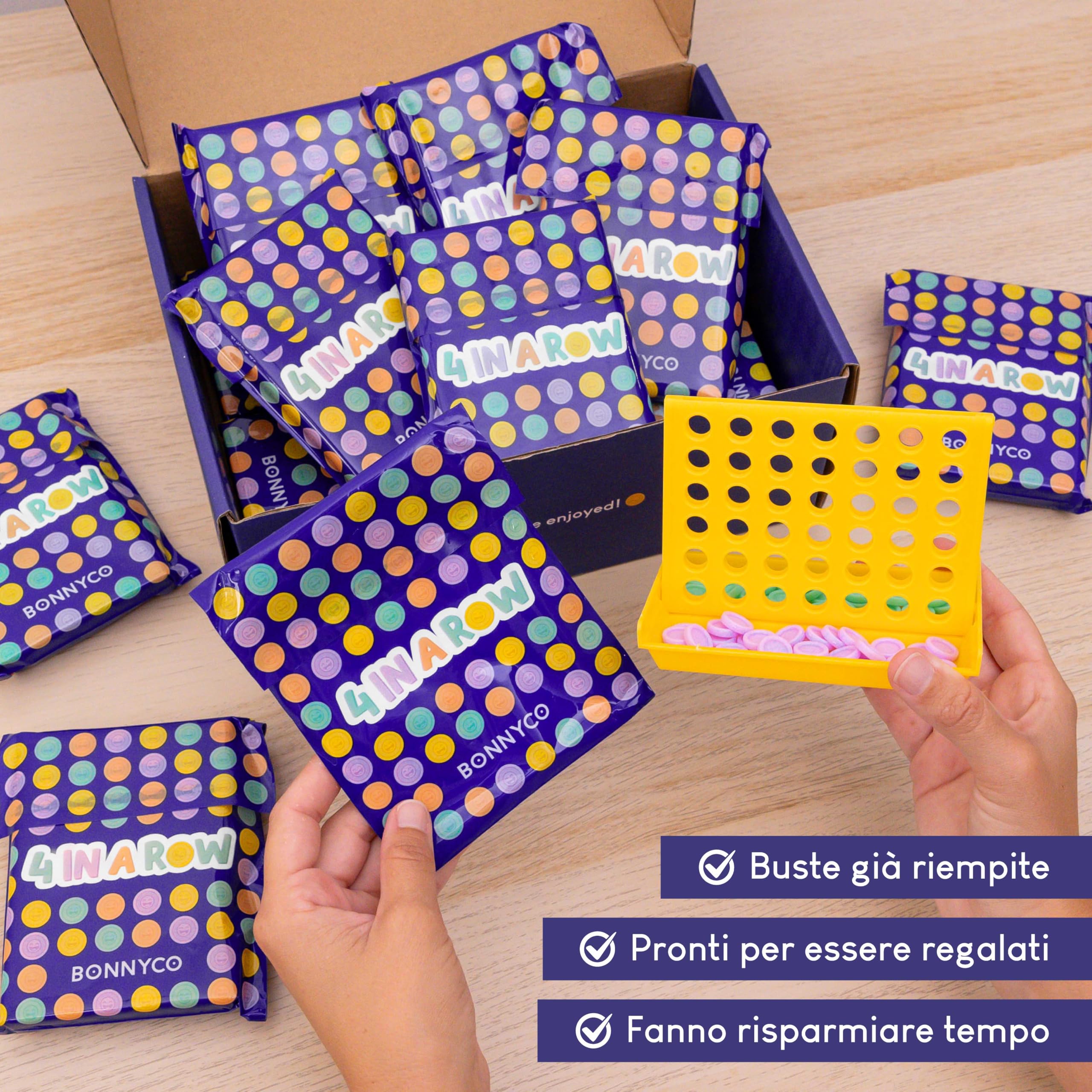 BONNYCO 4 in Linea Set 16 Gadget Compleanno Bambini 3-12 Anni con Sacchetti Sorpresa per Invitati Fine Festa. Regalini per Alunni, Mini Giochi da Viaggio e Pignatte, Giochi da Tavolo