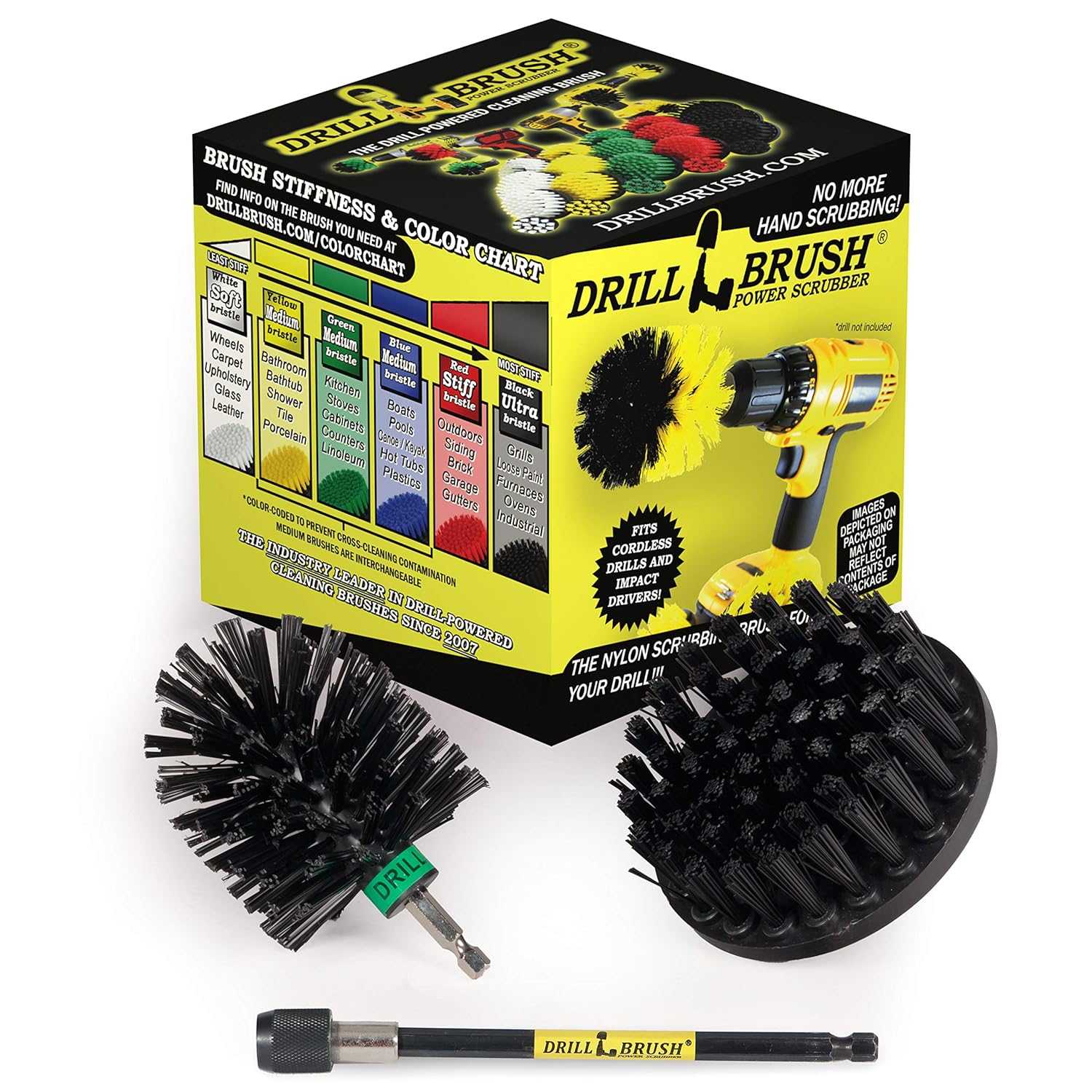 Household Supplies Grill Brush Drill Set Power Scrubber Kit - Cordless Electric Spin Scrubber for BBQ Cleaning Fireplace