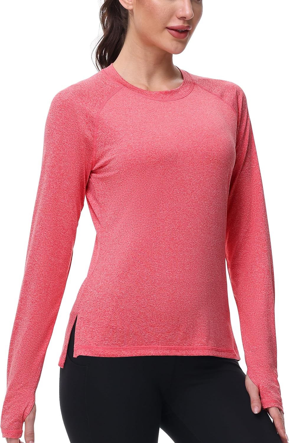 isnowood Women's Sun Protection Long Sleeve Shirts, UPF 50+ UV Rash Guard Swim Clothing, Workout Hiking Running Athletic Tops