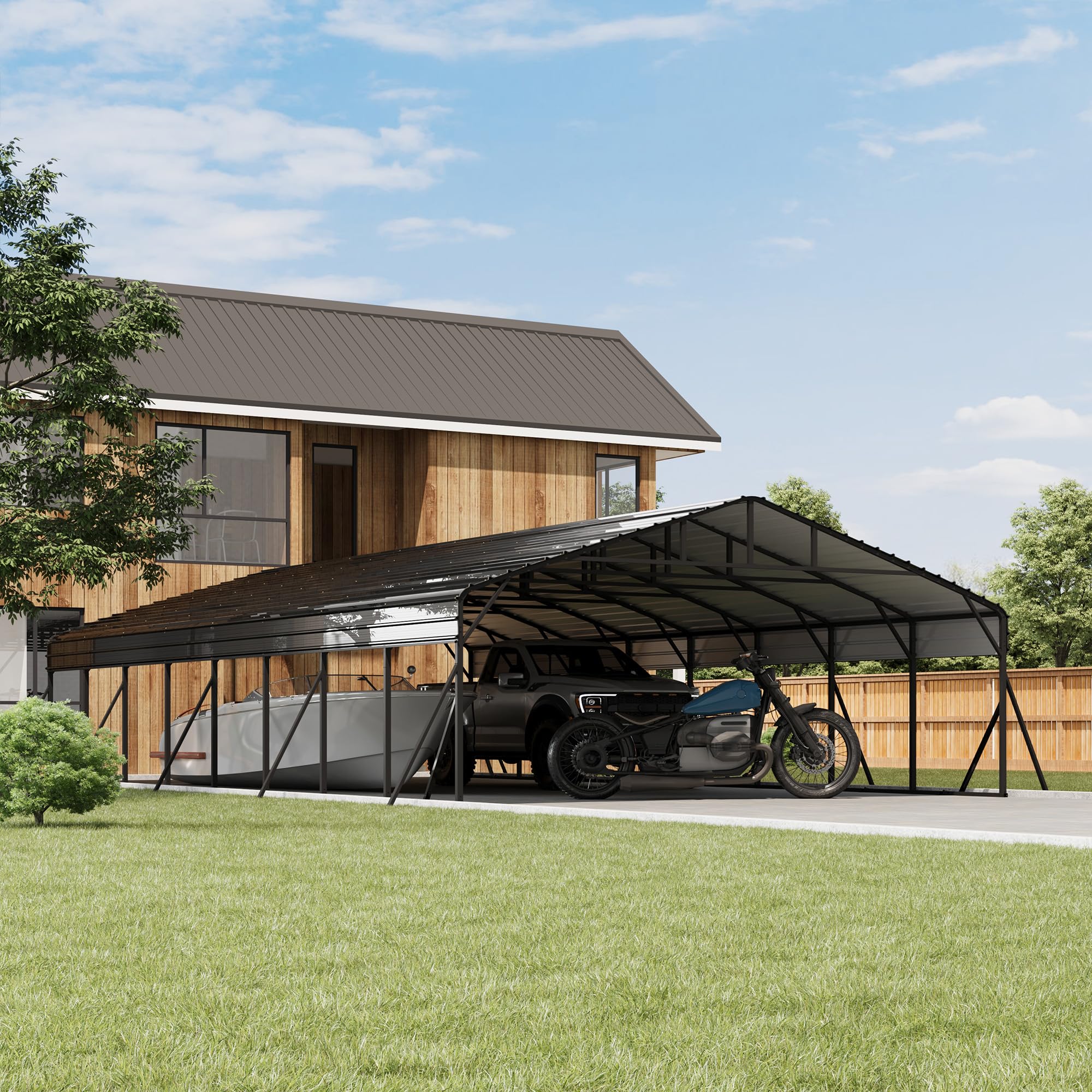 Main product image of the Reljofum 20x40FT Metal Carport.
