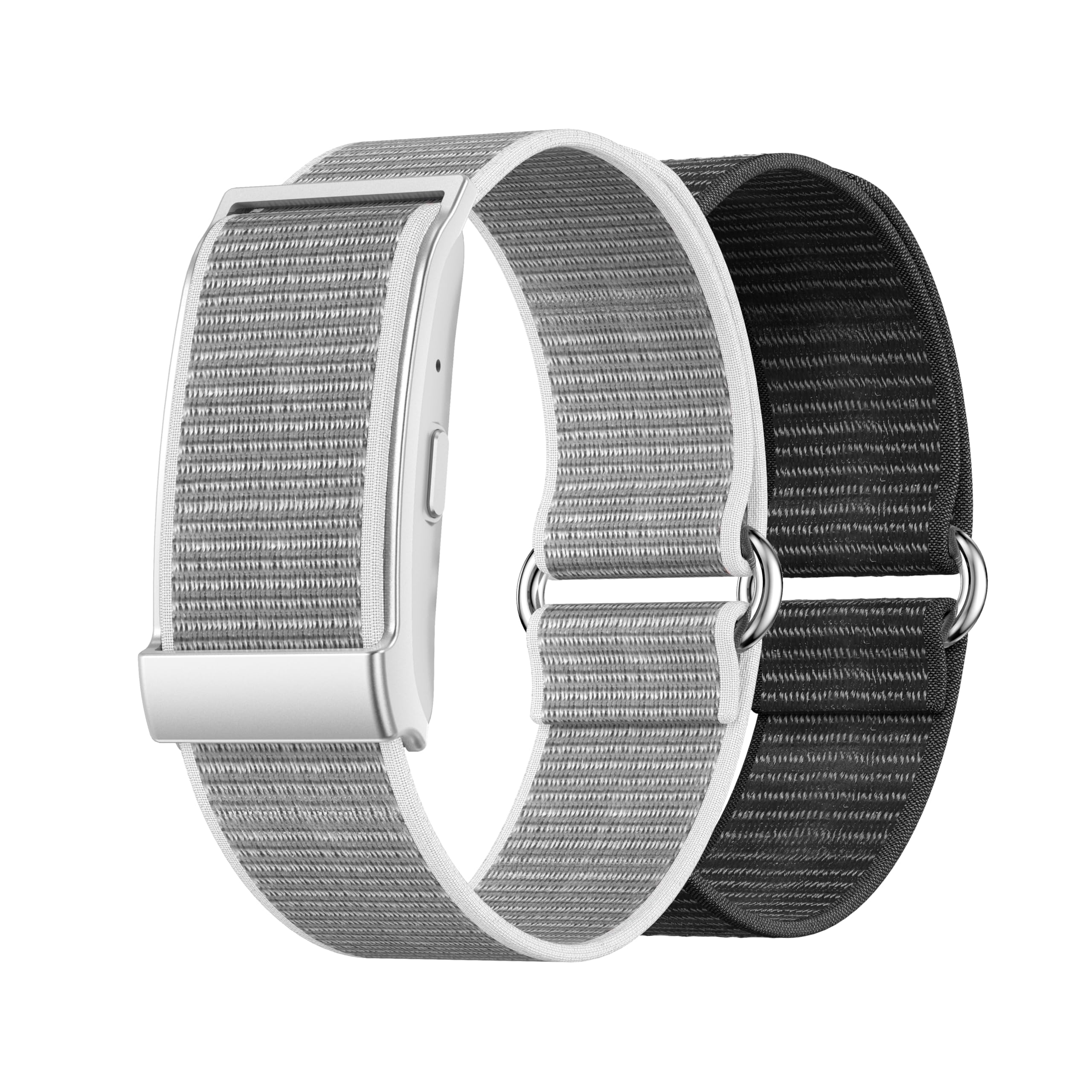 Nilox ONAIR, Screenless Smart Band Fitness, Monitoraggio 24/7 Salute e Attività, Design Minimal, Batteria a Lunga Durata, con Coaching intelligente, Dispositivo Grigio, Cinturini Grigio e Nero