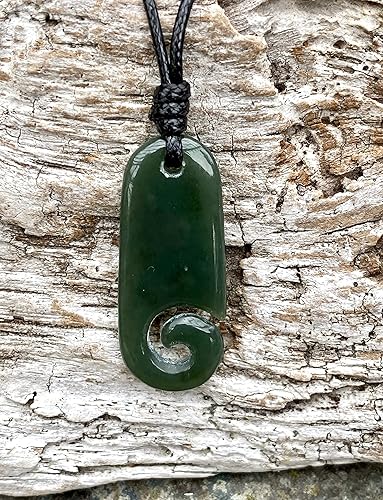 Miniatura 5 de Jade nefrita natural, colgante de jade estilo maorí, colgante de gancho de pez de jade, collar de jade para hombre, colgante de jade verde, Jade