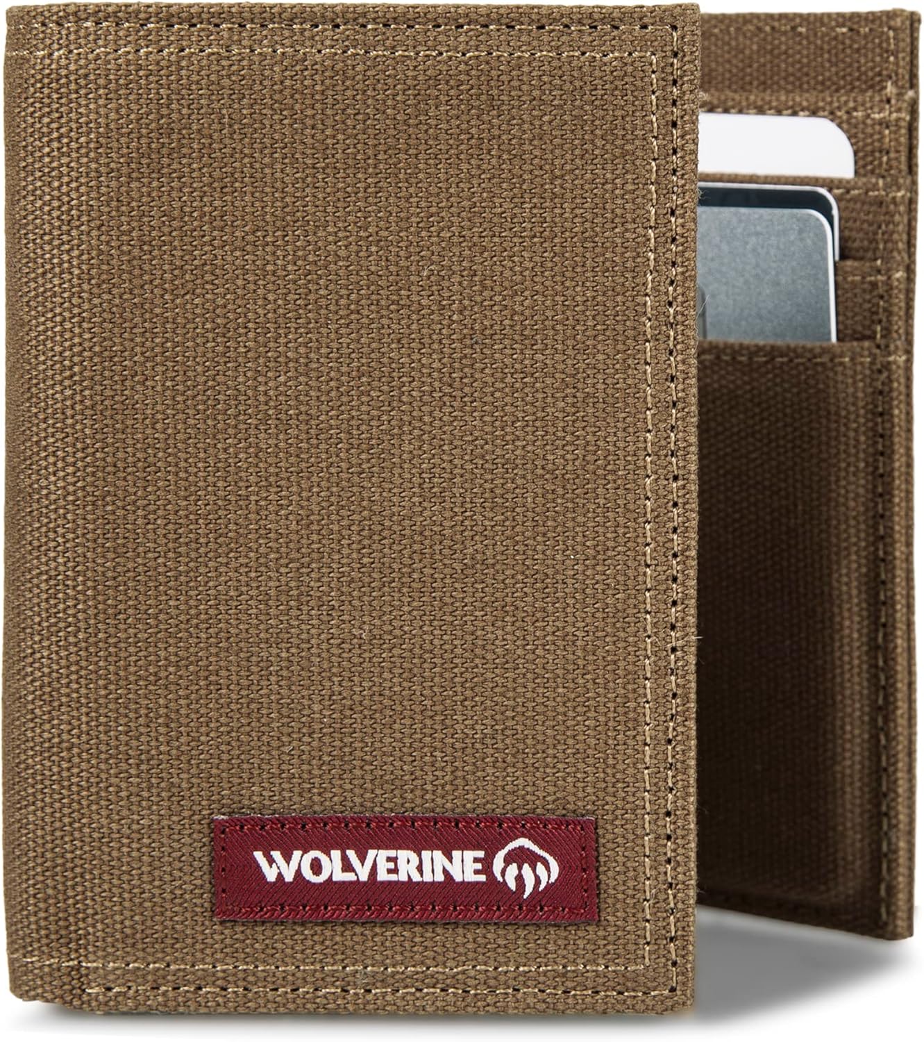 Wolverine Mens Bifold Wallet | RFID Protection | ID Window | Card Slots | Bill Pocket | Durable | Leather | Canvas - Image 4