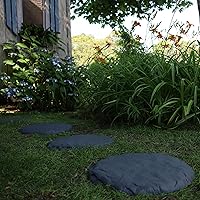 Vista 5 de Ei Piedras de Paso Circulares de 15.5" con Estacas de Suelo - Piedras de Paso para el Hogar o Jardín para Senderos o Caminos Exteriores