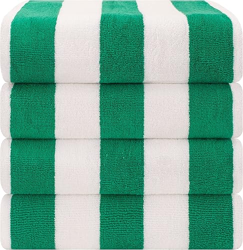 Miniatura 2 de American Soft Linen Cabana - Toallas de playa a rayas, 30 x 60 pulgadas, 4 piezas, toallas de piscina de gran tamaño, secado rápido, sin arena,