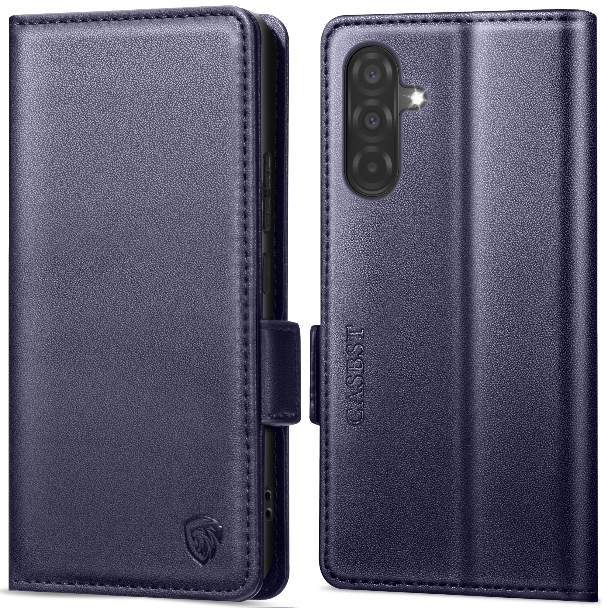 CASBST Handyhülle für Samsung Galaxy A50/A30S Hülle, Premium Leder Schutzhülle Klappbar für Samsung Galaxy A50 Flip Case mit Kartenfach Ständer Magnet Klapphülle für Samsung A50 Hülle (Schwarz)
