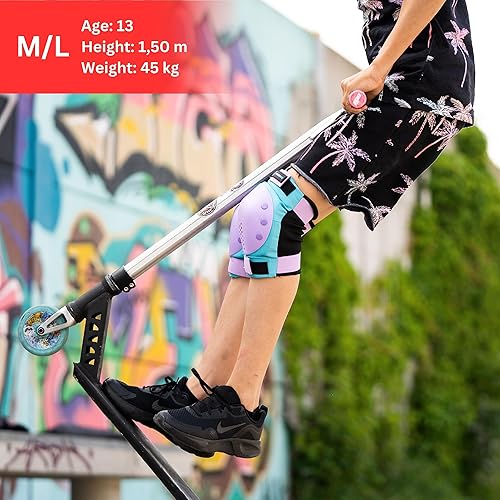 Miniatura 5 de SKATEWIZ Juego de almohadillas de protección para patineta para niños - Smash - Almohadillas para patines 6 piezas - Coderas Roller Derby y