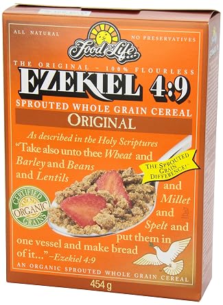 Food For Life Ezekiel 4:9 Organic Sprouted Whole Grain Cereal, Original, 16-Ounce Boxes (Pack of 6)