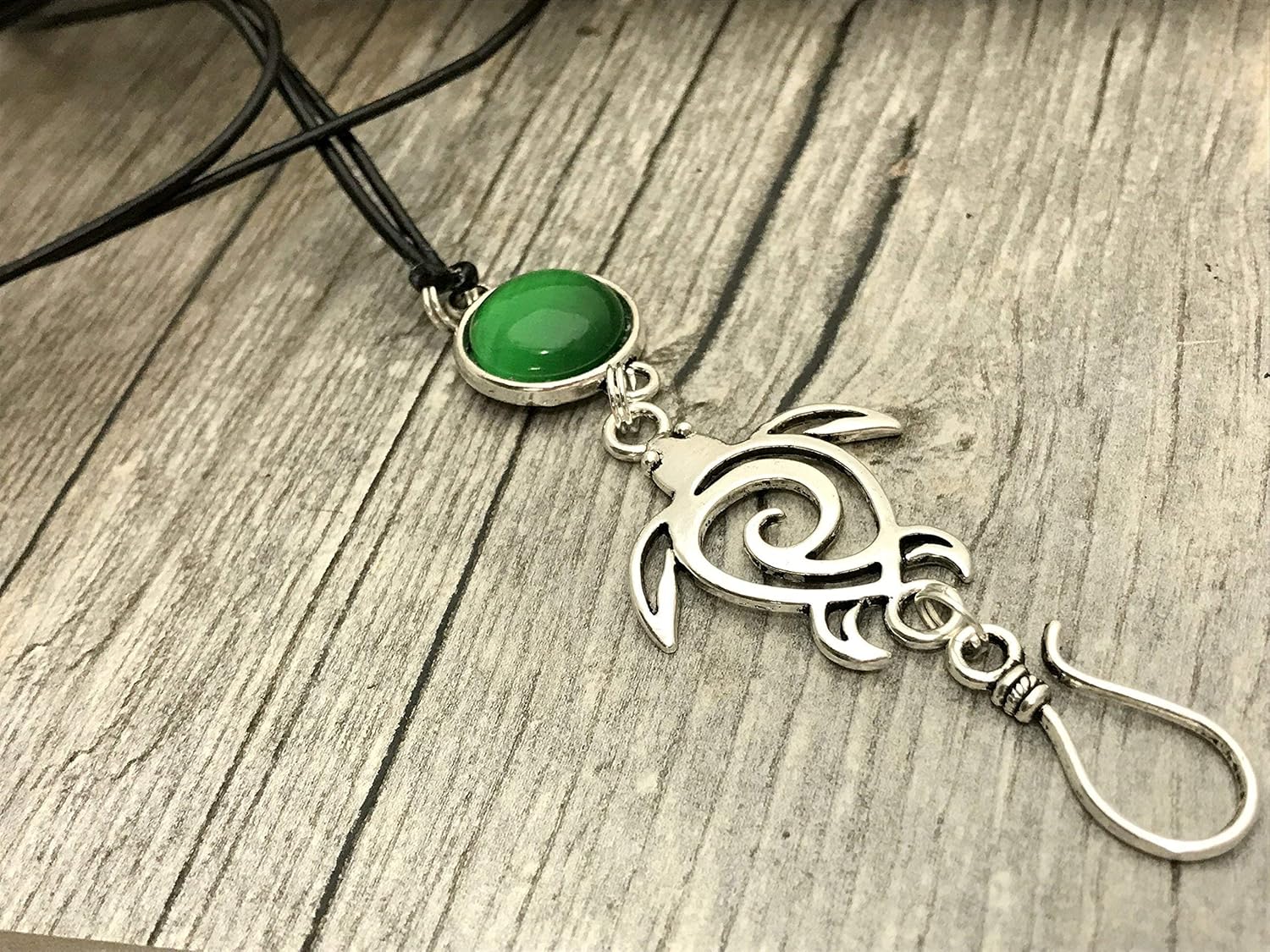Adjustable Sea Turtle Portuguese Knitting Necklace with Hook