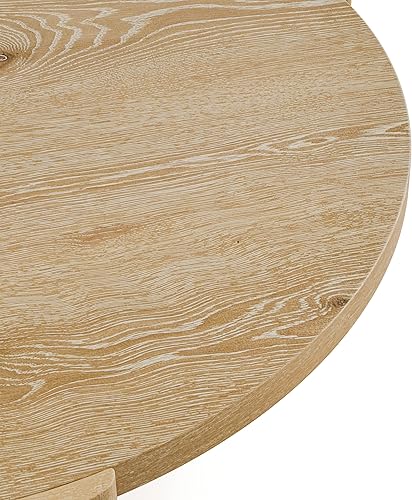 Miniatura 8 de Furniture of America Carys Mesa de Centro Redonda Moderna de Madera Maciza de 42 Pulgadas con Base de Plinto, Muebles de Sala de Estar para Espacios