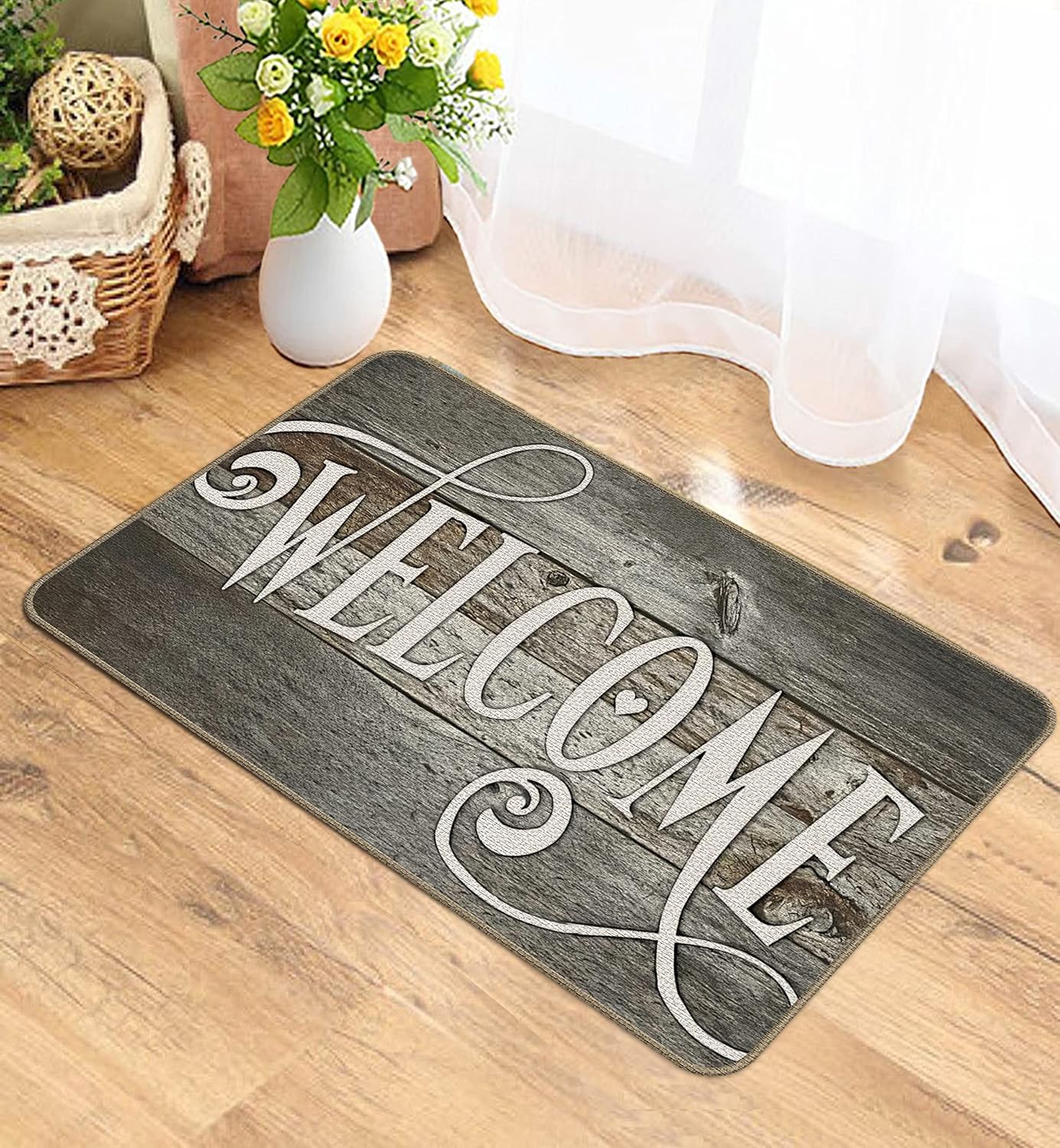 M-Qizi Welcome Matt for Front Door, Welcome Mats Outdoor, 17 X 30 Inch Non-Slip Door Mat, Doormat Indoor Entrance, Farmhouse Decor