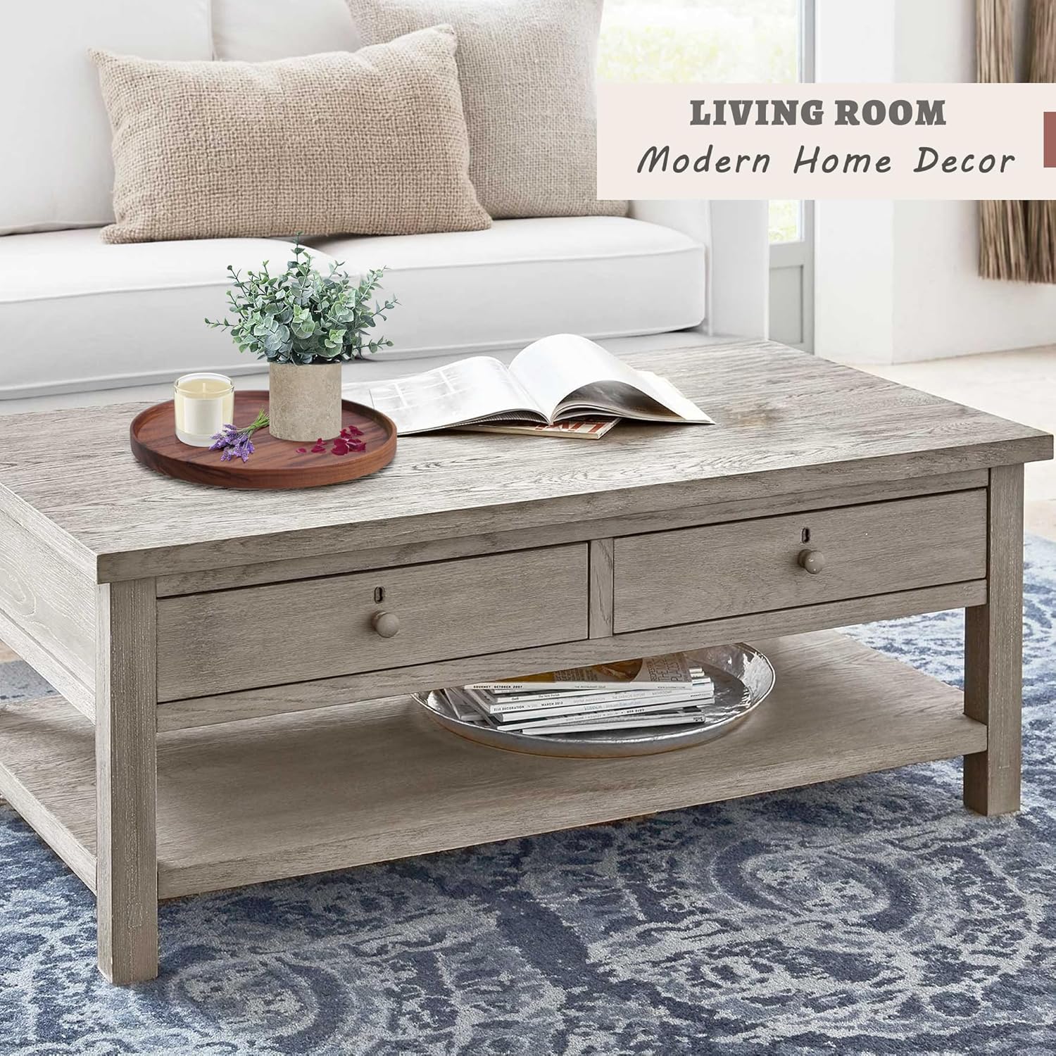 2 Pack Fake Plants Eucalyptus Small Potted Artificial Plants Indoor Greenery for Shelf Desk Home Bathroom Modern Farmhouse Living Room Coffee Table Decor - Image 5