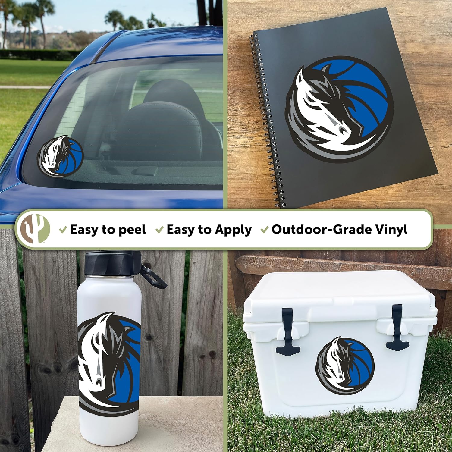 Desert Cactus Dallas Mavericks Sticker NBA Officially Licensed Vinyl Decal Laptop Water Bottle Car Scrapbook (Individual 2) - Image 2