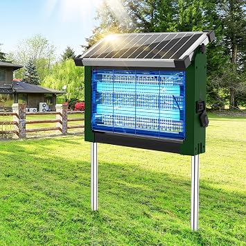 Solar Bug Zapper Outdoor, 4500V Cordless Mosquito Zapper with Solar Power