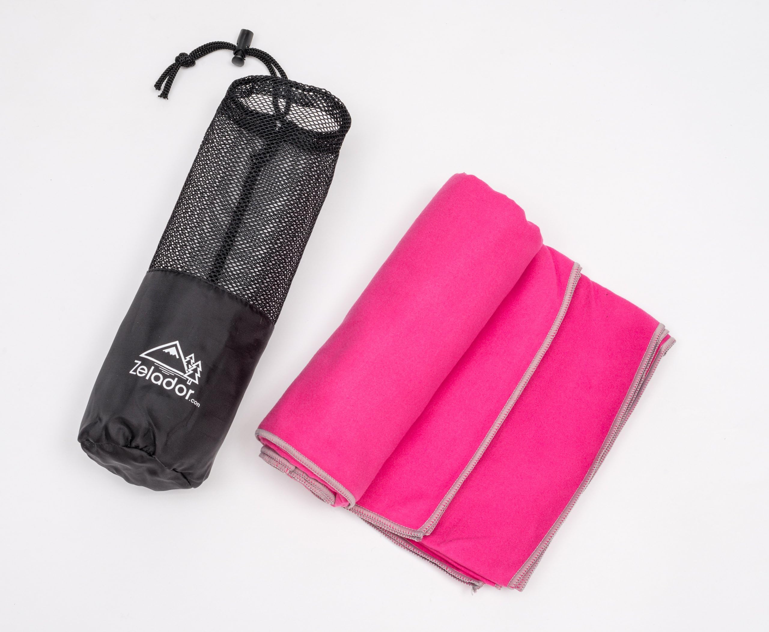 Zelador Blush Pink Large Microfiber Trek Towel 80x130cm with carry case