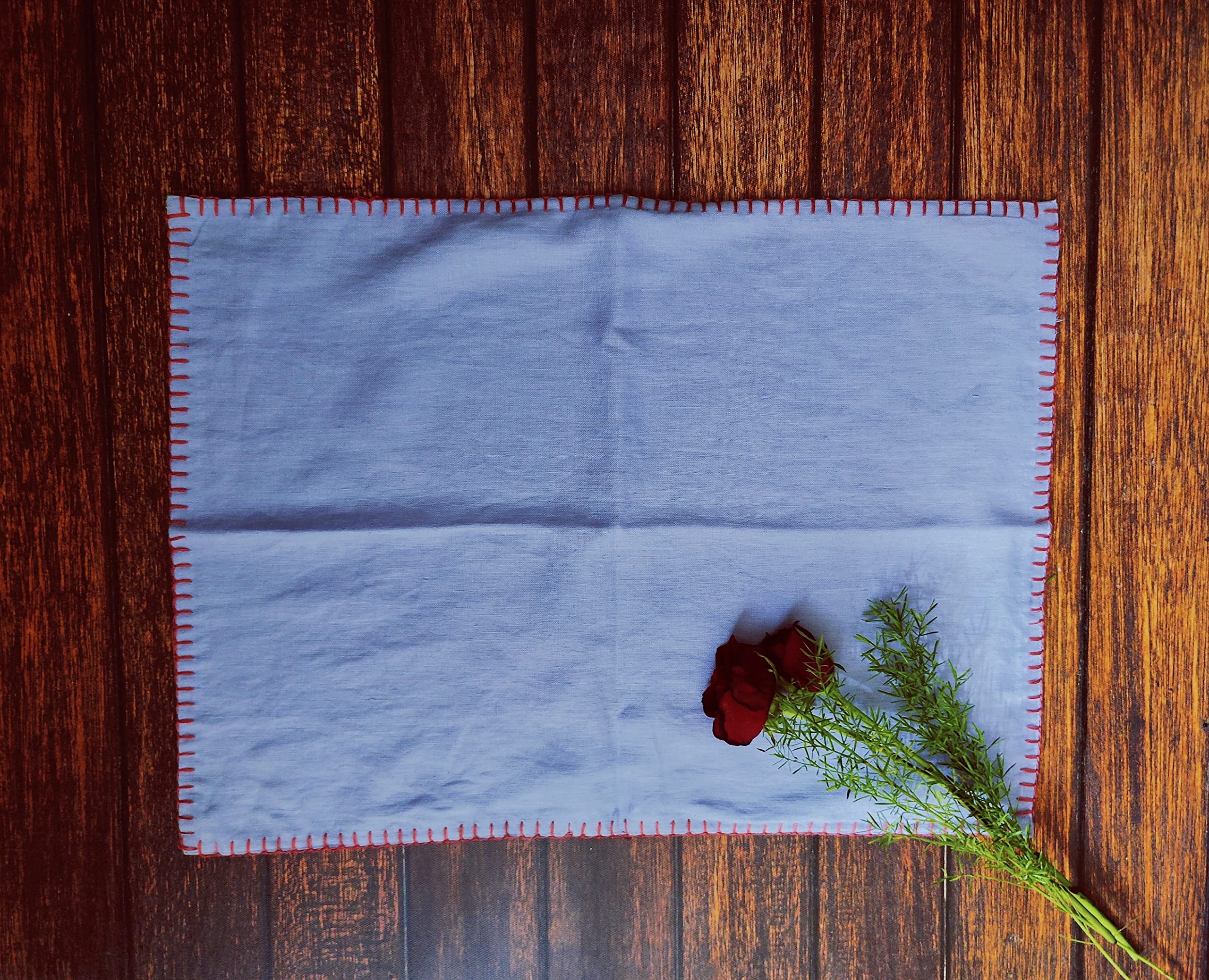 NeoLinen Linen TableMats Set / Placemats / Dining Linen / Lavender Embroidery / 100% Pure European Linen Table Runner