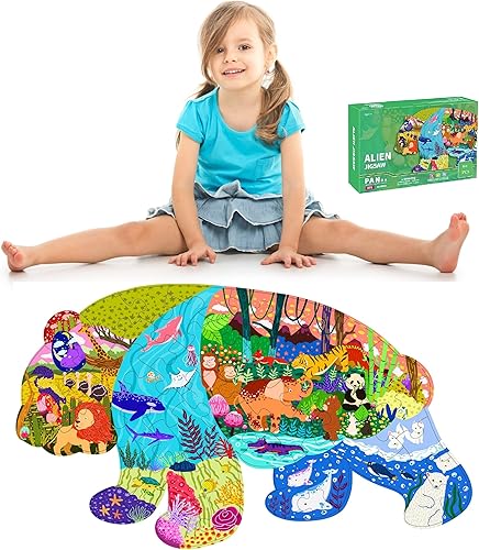 RELOVS Rompecabezas gigantes para niños de 3 a 5 años, 4 a 6 años, rompecabezas de suelo de piezas grandes, rompecabezas divertidos en forma de