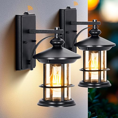 LUMOLITE Dusk to Dawn Outdoor Wall Light Fixtures Aluminum Waterproof Lanterns, 