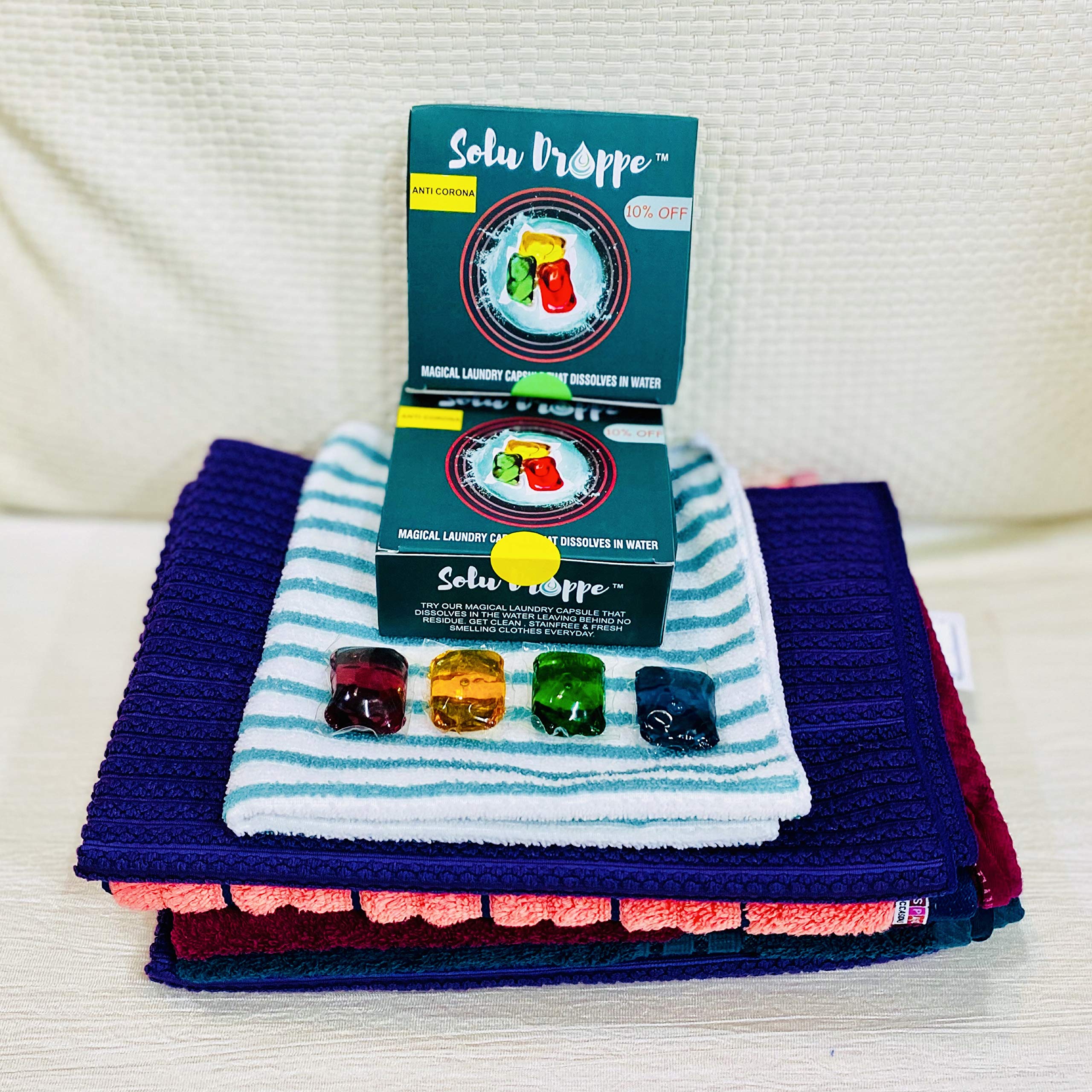 Solu Droppe Coco Ultimate Plant-Based Laundry Pods - Top & Front Load, Triple-Action Cleaning, Fragrance Delight, Eco-Friendly, Wash up to 5-7 kg - Non-Toxic, Cruelty-Free - Made in India!