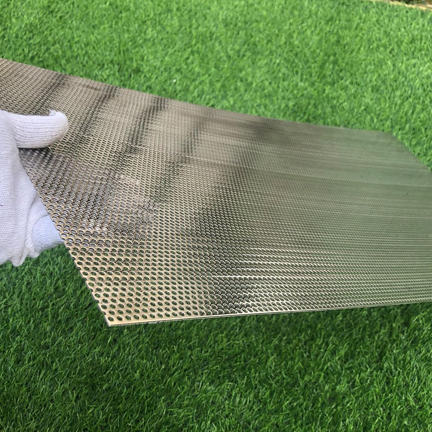 19 Gauge Perforated Metal Sheets 30"x15" Expanded Metal Mesh Opening 32% Hole 3mm 0.12"(About 1/8") Perforated Stainless Steel Sheet 304 Stainless Steel Mesh Screen Panel Decorati Plate