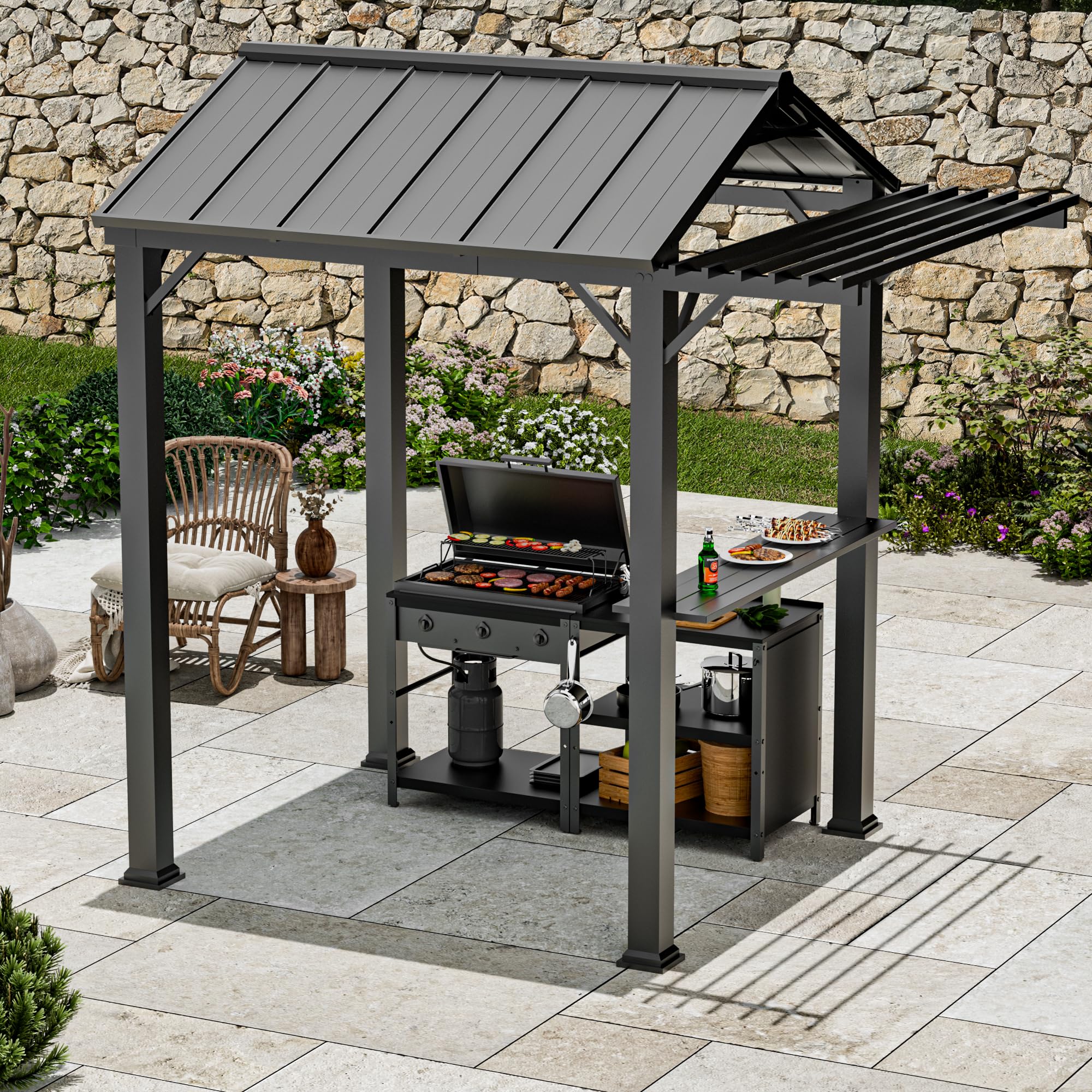 Covered Outdoor 6x8 Grill Gazebo