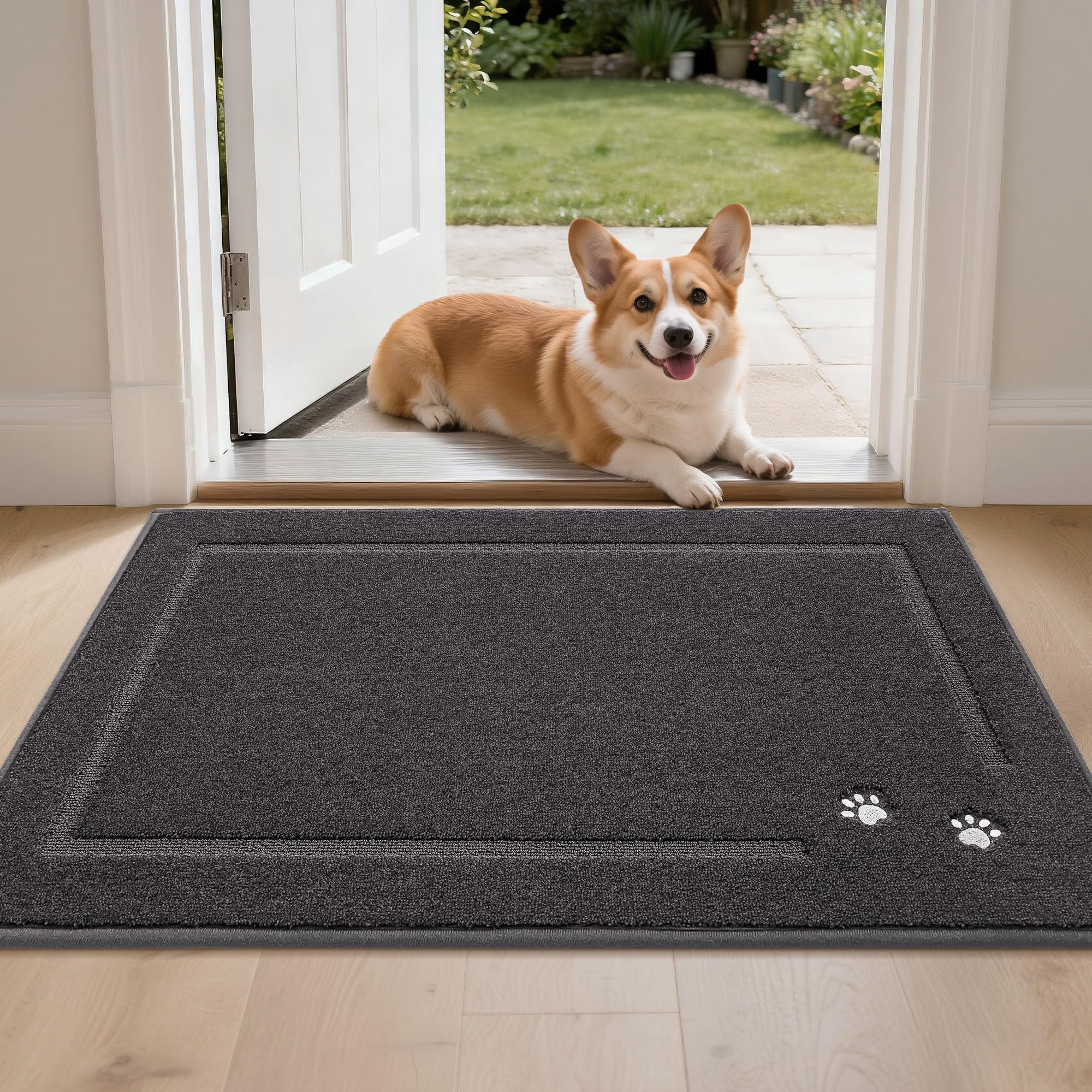 Amazon.com: BEQHAUSE Dog Door Mat for Mud Paws Dirt Trapper