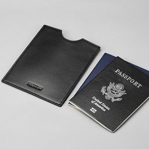 Miniatura 2 de HISCOW Funda minimalista para pasaporte - Piel de becerro italiana, Negro -, Minimalista