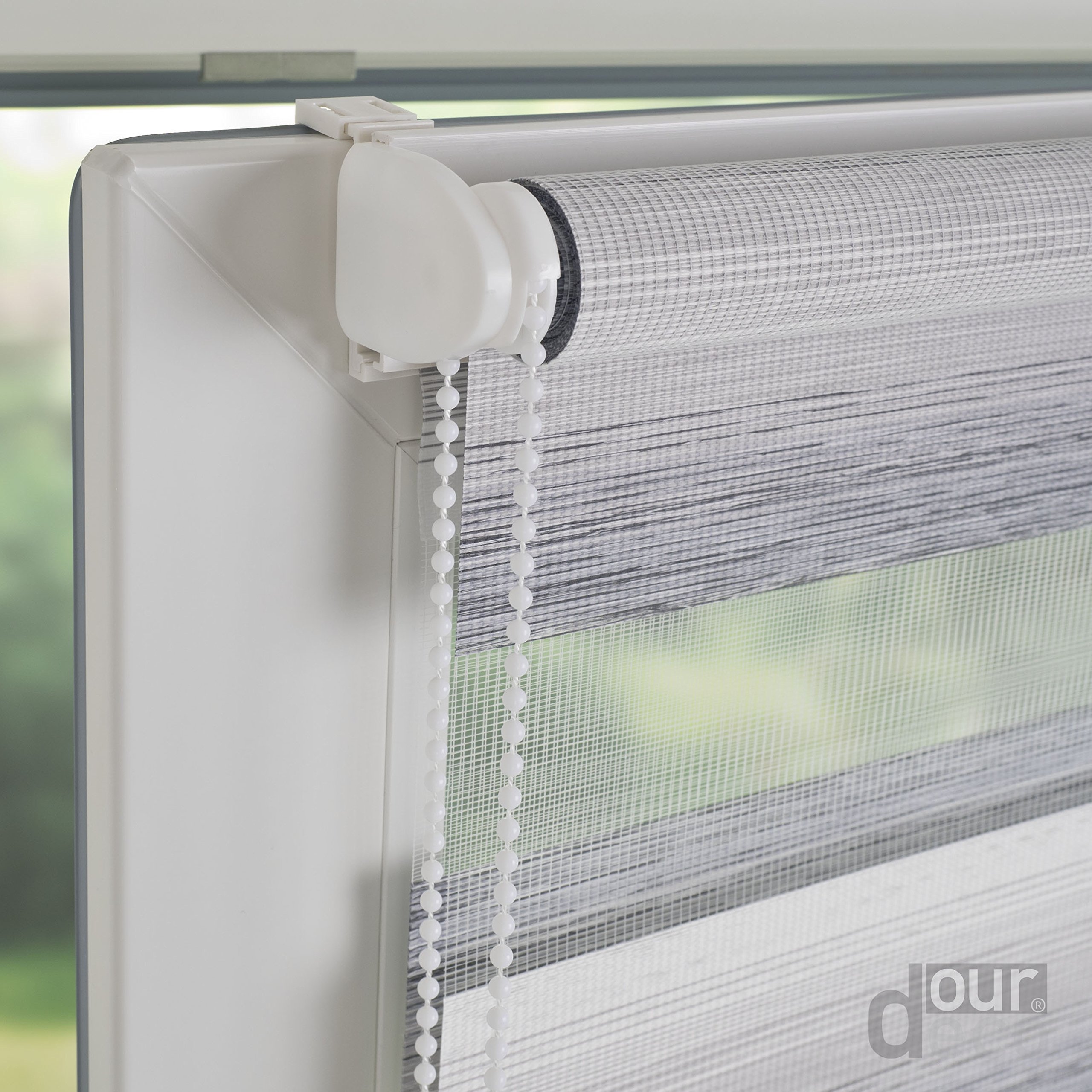 Doppel-Rollo, Duo-Rollo mit Farbverlauf / 80 x 150 cm Sand/lichtdurchlässig, Blickdicht/Farben: Verlauf Braun, Verlauf Sand