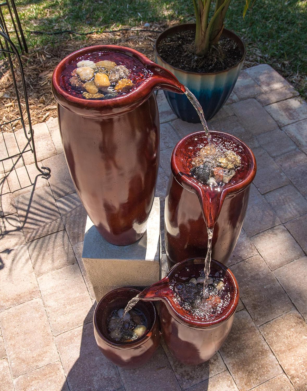 Kenroy Home Classic Indoor/Outdoor Floor Fountain, 36 Inch Height, 15.5 Inch Width, 14.5 Inch Ext. with Textured Rust Finish : Garden & Outdoor