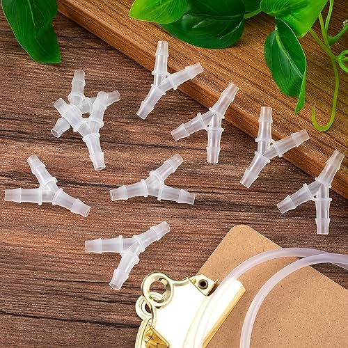 Miniatura 7 de PAGOW 10 piezas de accesorios de púas de manguera, manguera de plástico de 14 de pulgada, accesorio de púas en forma de Y de 3 vías para tubería de