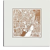 Vista 112 de O3 Design Studio Mapa de corte de papel Madrid negro mate de 20 x 20 pulgadas