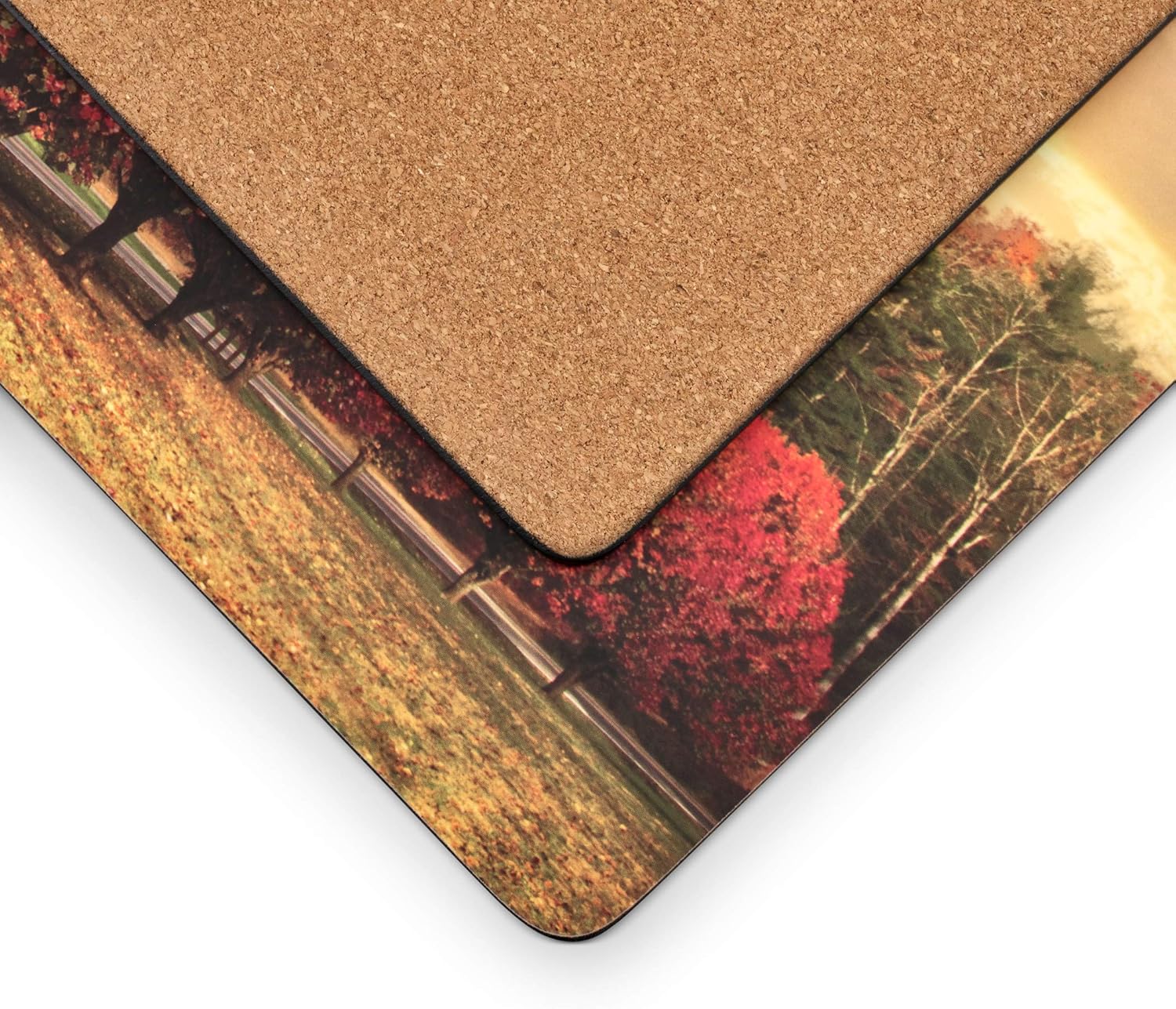 Crimson Trees Fall Cork-Backed Hardboard Placemats Set of 4