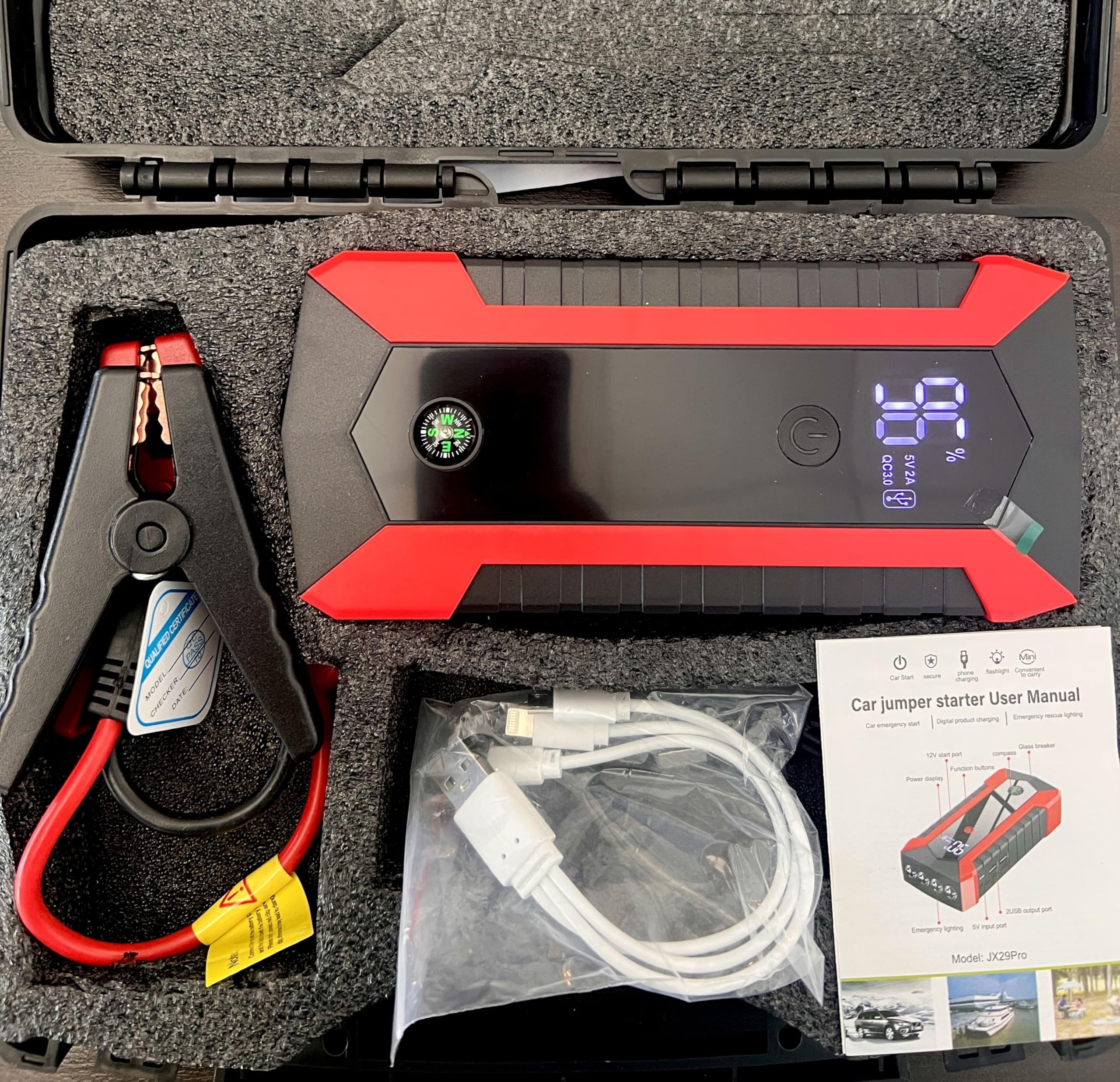 StickersLab - Avviatore di emergenza Auto Batteria Booster Starter Power Bank Portatile 12v 99800mAh