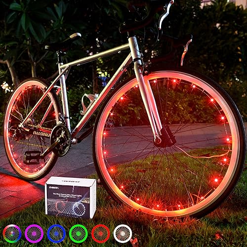 DAWAY A01 Luces LED para rueda de bicicleta, ultra brillantes, impermeables, luces de radios de bicicleta con baterías, divertidas, seguras,