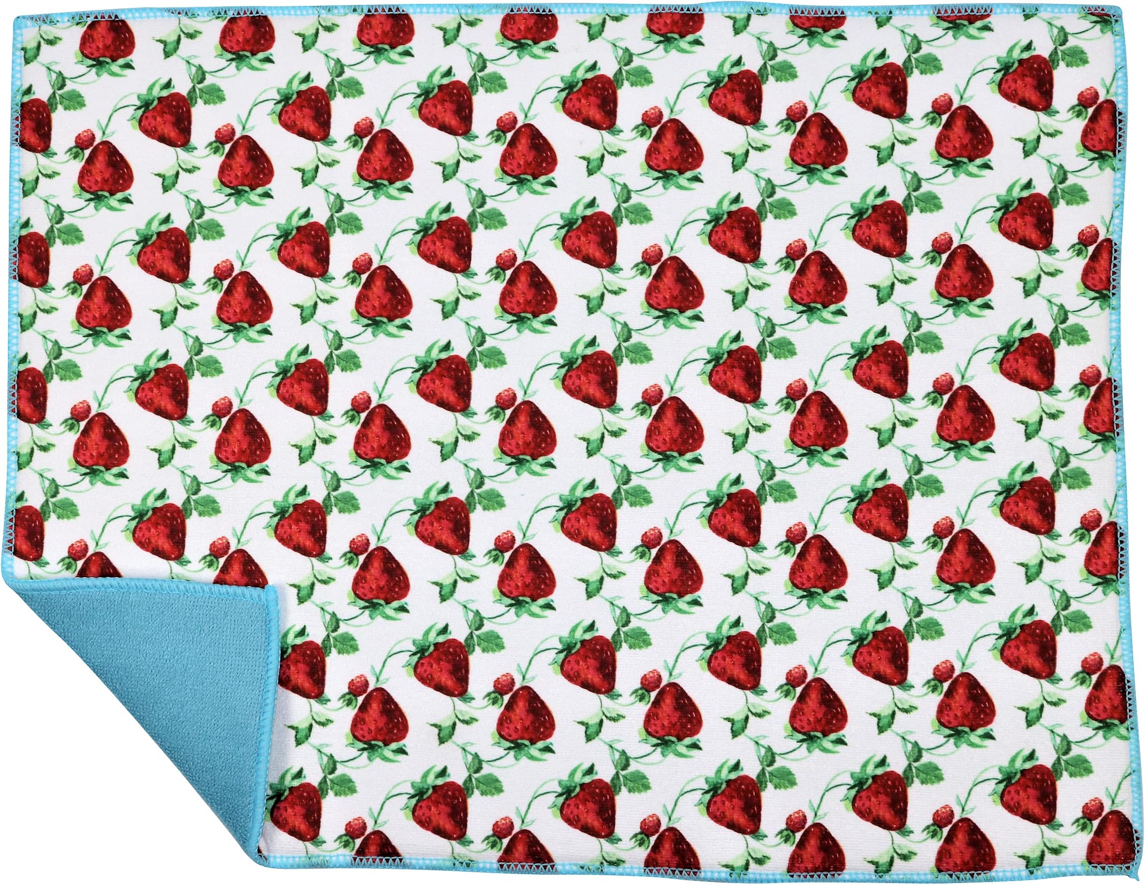 Microfiber Dish Drying Mat Colorful Kitchen Dish Pads Reversible Sink Mat Stylish Dorm Room And Apartment Essentials (Very Strawberry 18x24)