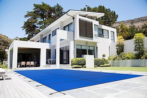 Miniatura 4 de WaterWarden Cubierta de seguridad de malla azul para alberca enterrada, cumple F1346 de la ASTM según UL, triple costura, con accesorios, 15 x 30