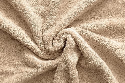 Miniatura 5 de American Veteran Towel, Paquete de 4 toallas de baño turcas 100% algodón para baño, 27 x 54 pulgadas, extra grandes, de secado suave, color beige