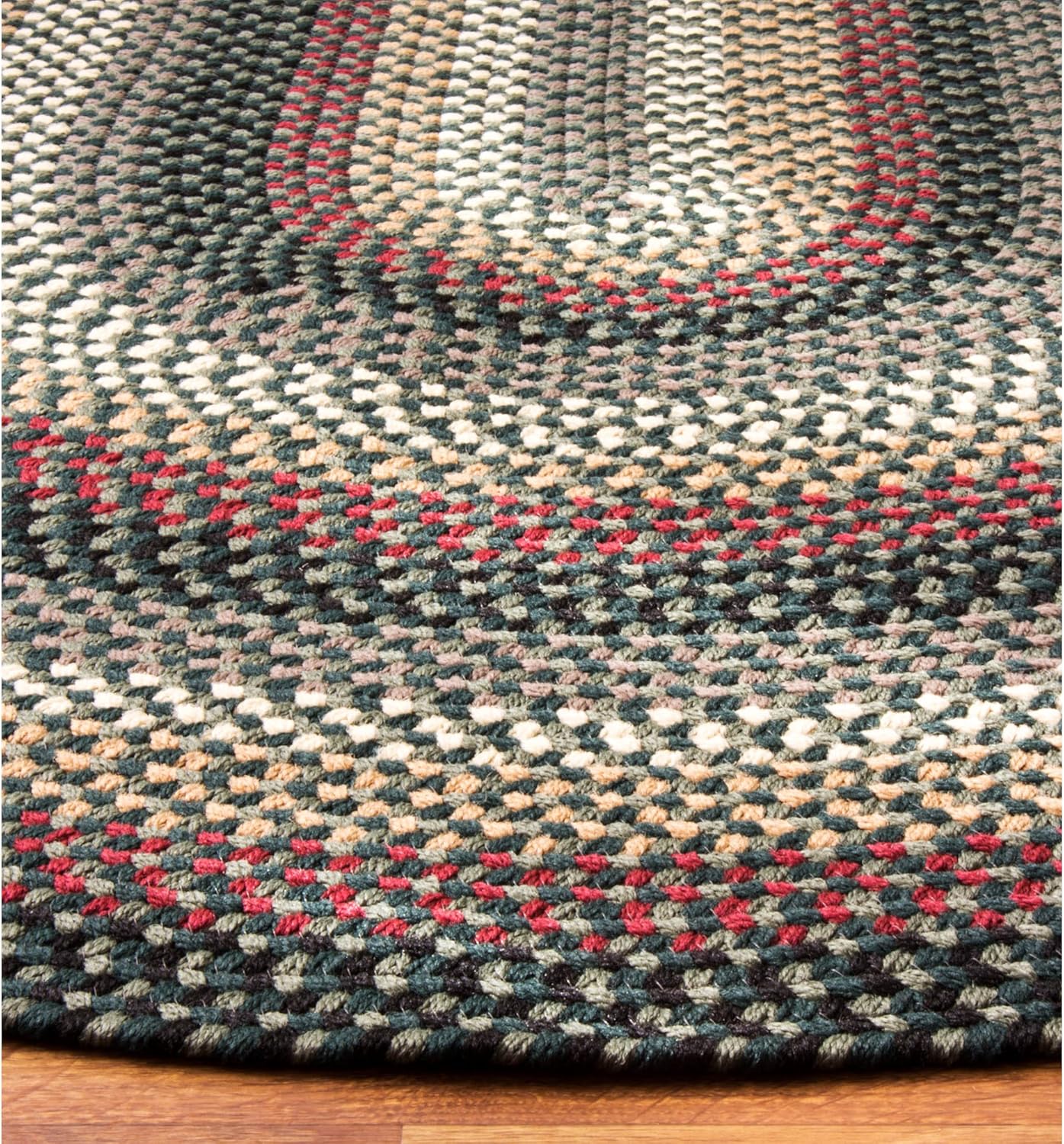 Super Area Rugs Santa Maria Braided Rug Indoor Outdoor Rug Washable Reversible Patio Deck Carpet, Verdant, 2' X 3' Oval