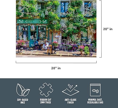 Miniatura 7 de Genuine Fred, Spring Break at Cinque Terre, serie Doodle, rompecabezas de 1000 piezas, 28 x 20 pulgadas