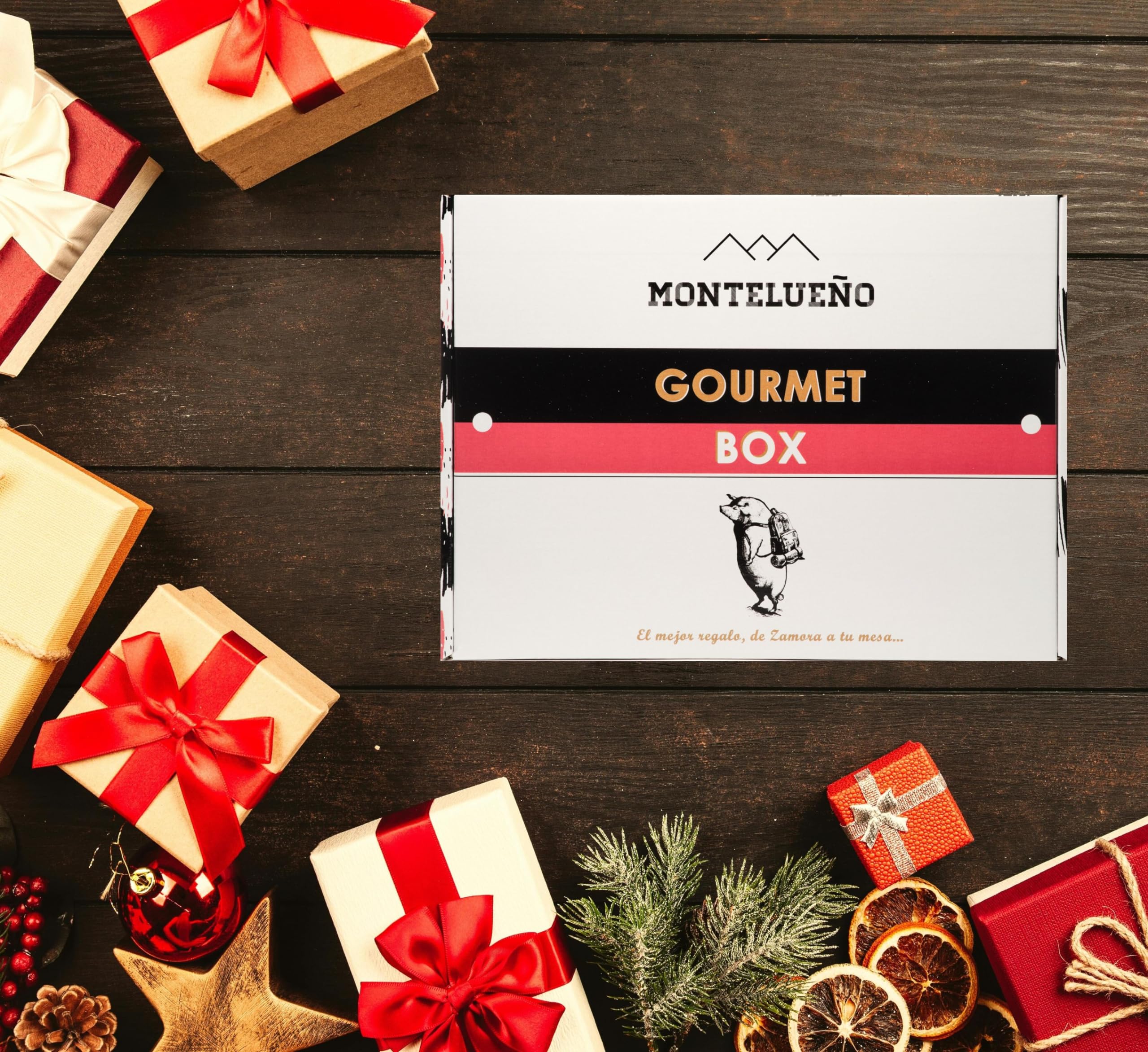 MONTELUEÑO | Cesta Gourmet - Surtido de embutidos naturales con Salchichón, Chorizo, Lomo, Queso, Aceite de Oliva Virgen Extra, Picos. Ideal para picoteo, regalo, cesta navidad (Gourmet) - 2