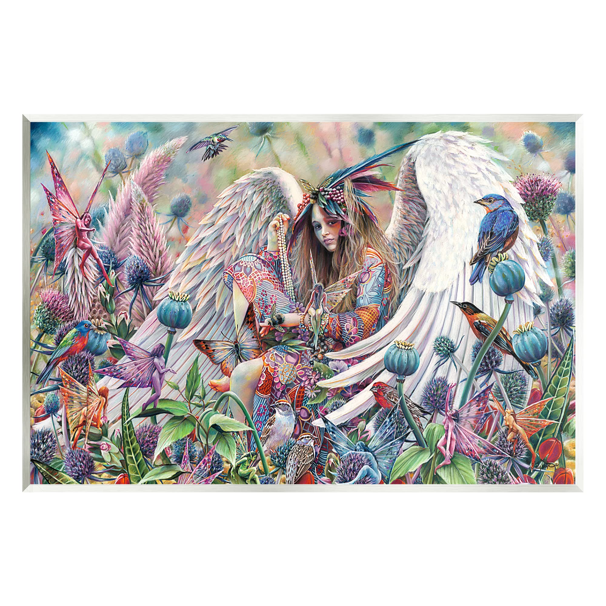 Stupell Industries Angel & Fairies Vivid Meadow Wall Plaque Art, Design by Sheila Wolk