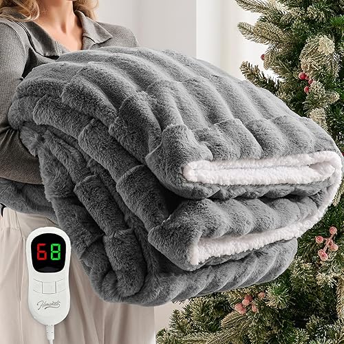 Miniatura 28 de Homemate Manta Eléctrica con Calefacción Twin Individual - 62"x84" Mantas de Cama con Calefacción Throw con 10 Niveles de Calefacción, 8 Horas de