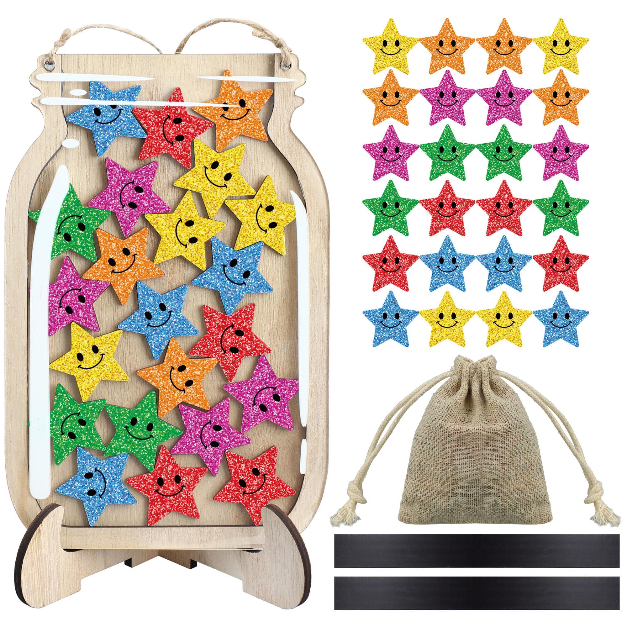 Personalized Stars Rewards Jar Magnetic Rewards Jar for Classroom Potty Training Reward Jars Positive Behavior Chart Reward System Jars for Students