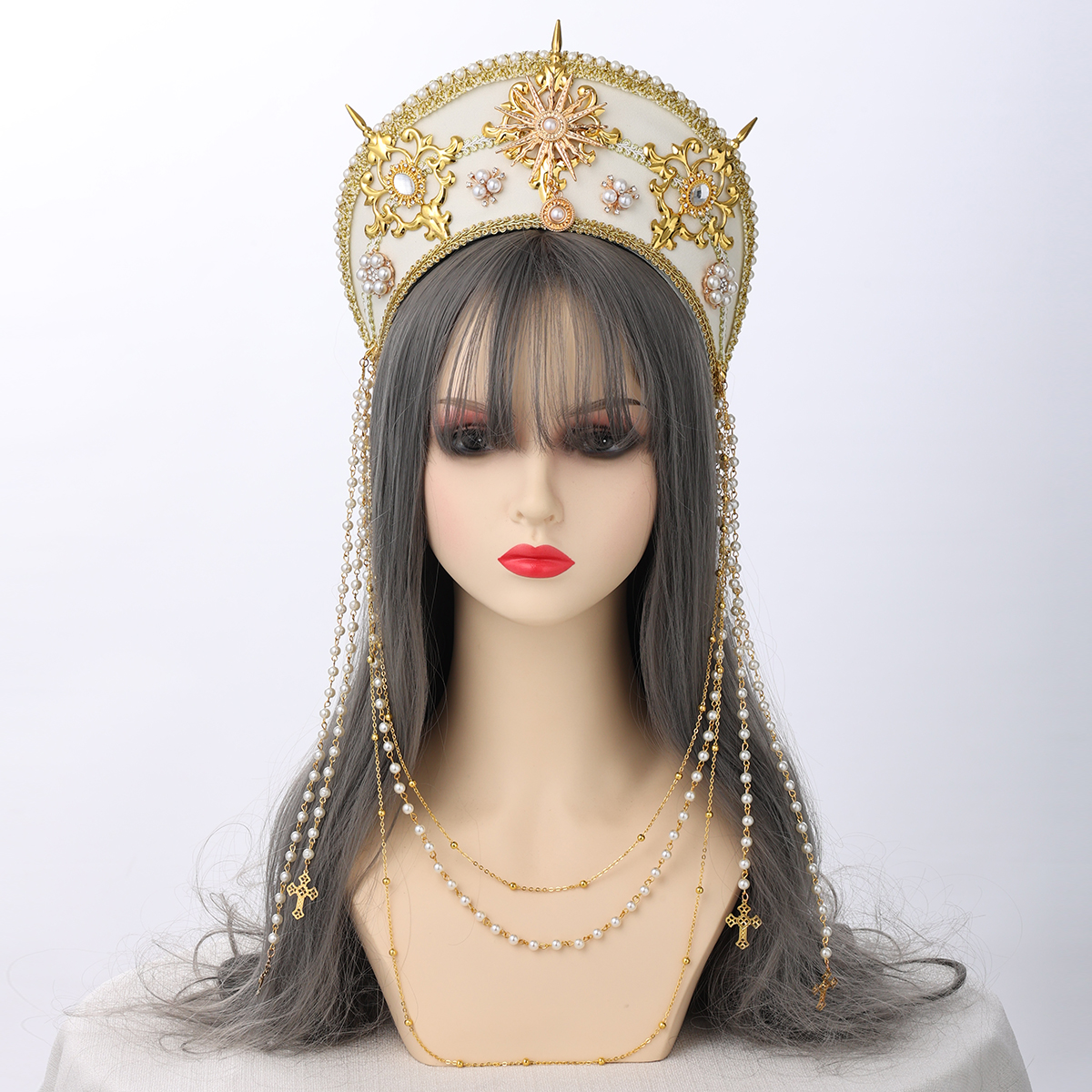 Rinascimento Medievale Tudor Queen Headpiece Per Donna Anna Bolena - Foto 7