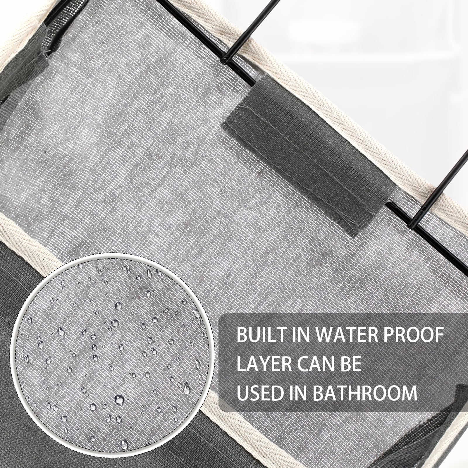 Woanger 12 bolsas de almacenamiento para colgar en la pared, bolsa organizadora para colgar en la puerta, armario, contenedores con ganchos para dormitorio, baño, 15 x 4.3 x 8.7 pulgadas (blanco, gris