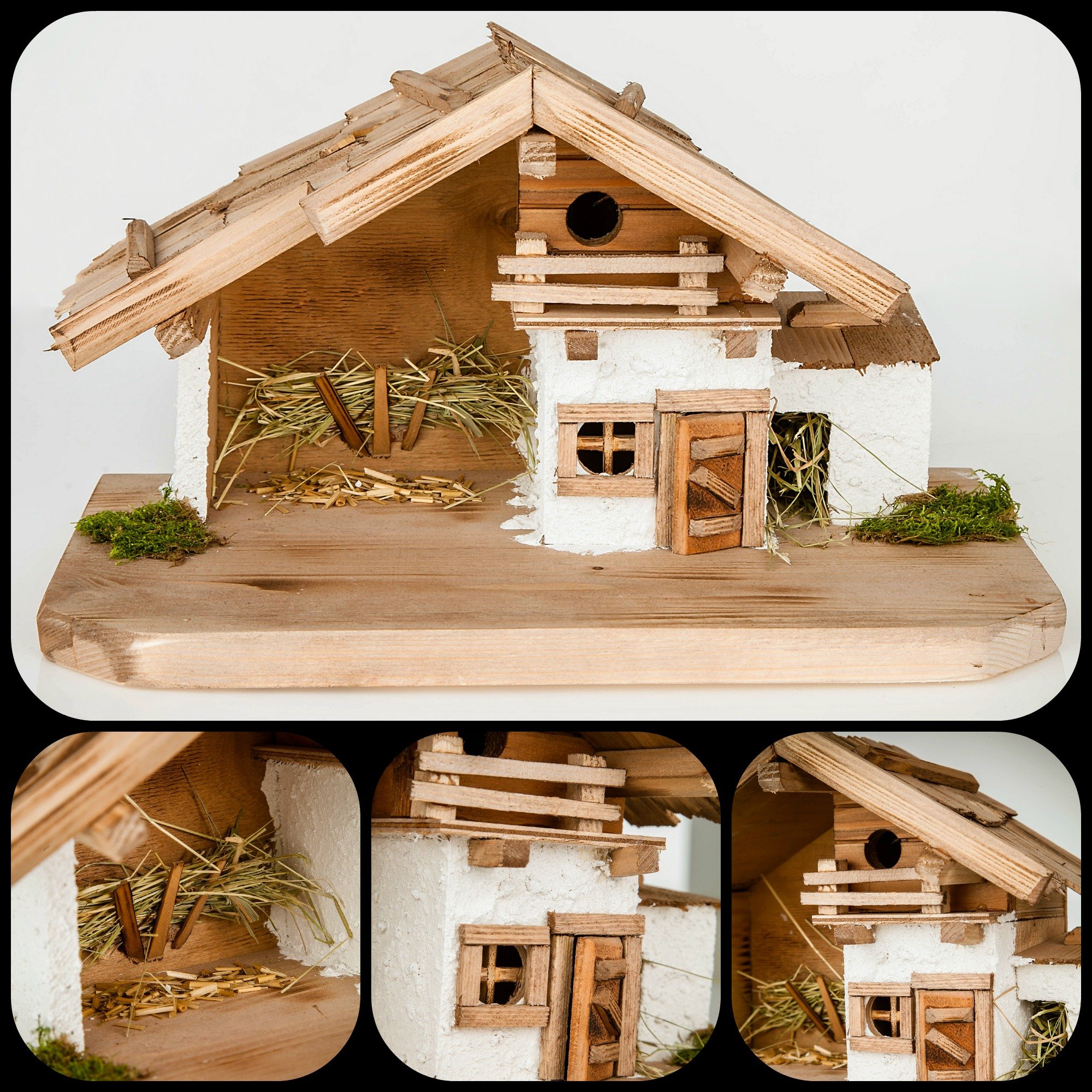 Duża Szopka Bożonarodzeniowa Szopka (W17+KF7) - z Figurkami ok. 6 cm - Szopka Bożonarodzeniowa