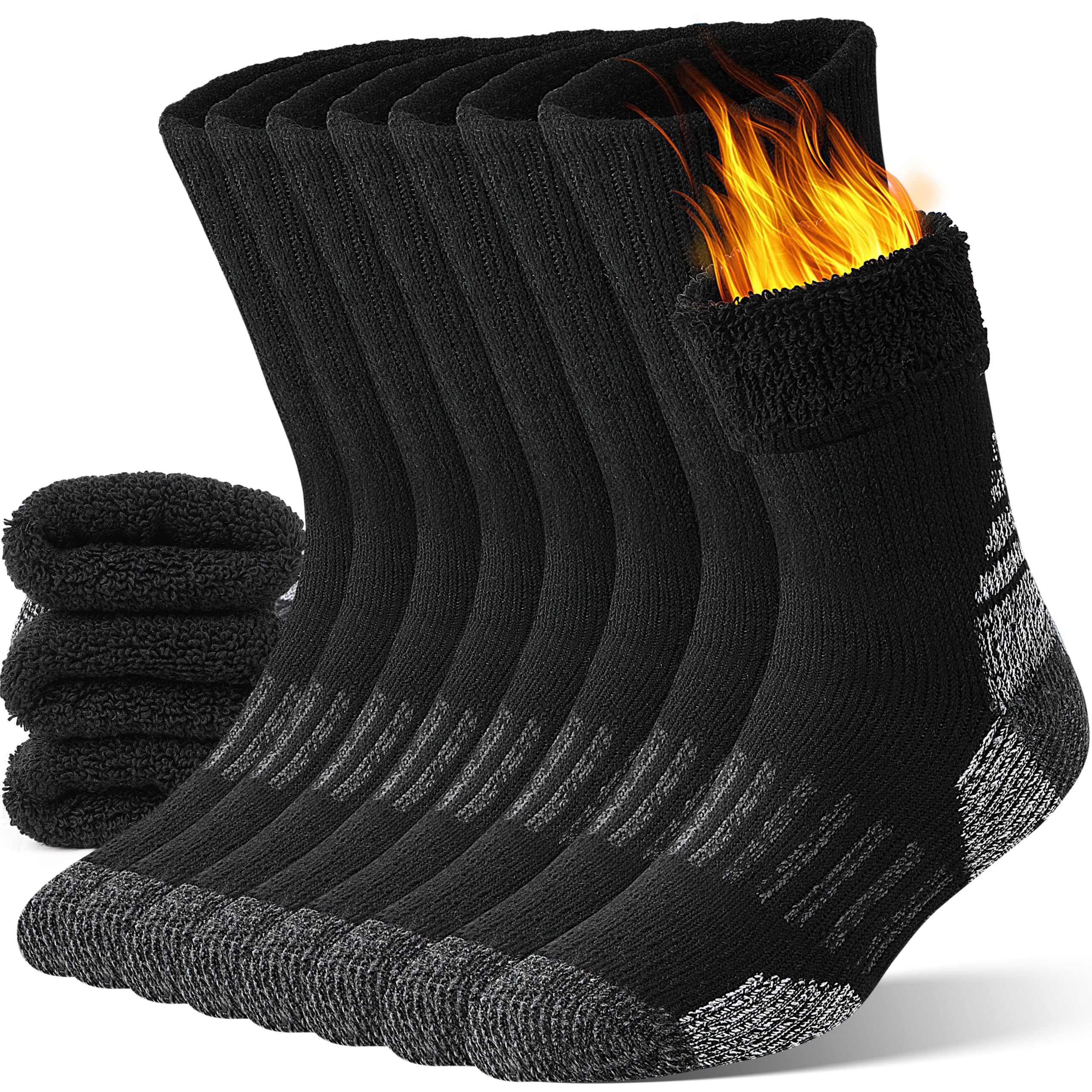 EBMORE Merino Wolle Socken für Herren Damen, Warme Thermosocken | Dicke Wintersocken,Thermo Wollsocken, Arbeitssocken,Outdoor Wandersocken,4 Paar