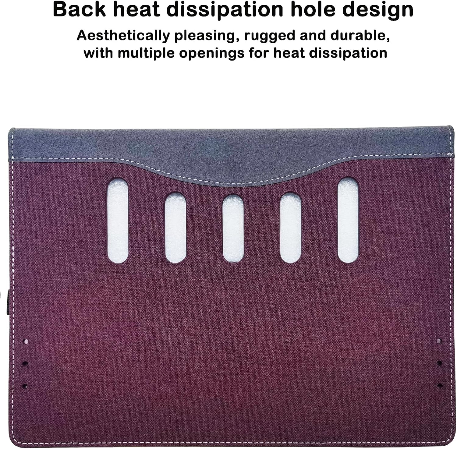 Laptop Case Cover for 13.3 inch Dell Inspiron 13 5330/5320 /5310 &for Dell Vostro 13 5320/5310 Notebook Sleeve,Detachable PU Leather Protective Shell Bag Accessories (Burgundy)